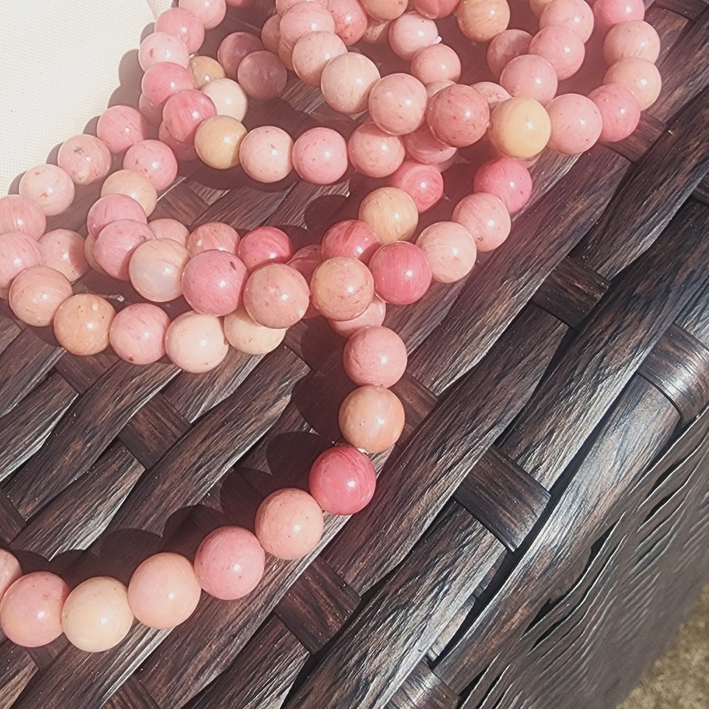 8mm Pink rhodonite. 5 for $25.
